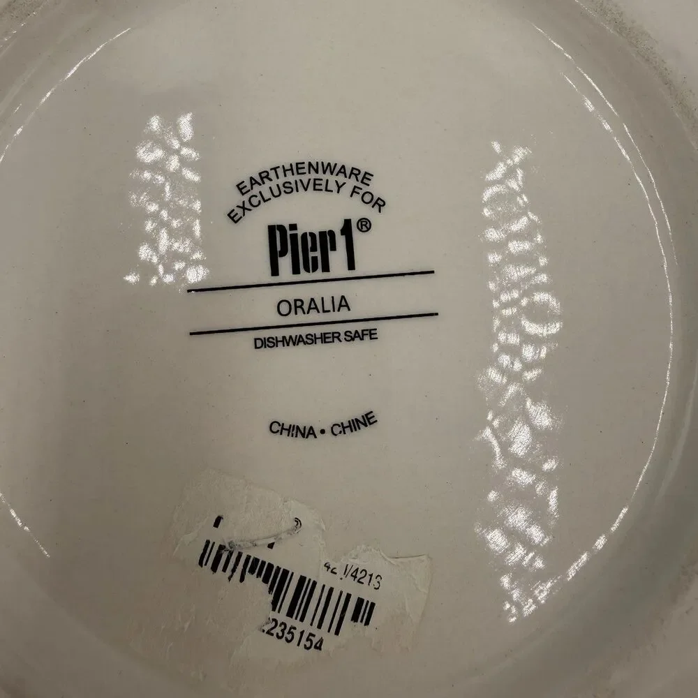 Pier 1 Oralia 8 3/8” Earthenware Trivet Hot Pad Floral Discontinued Tuscan